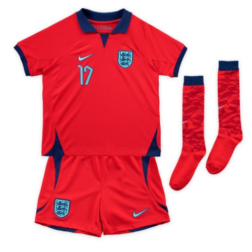 Maillot de foot Angleterre Bukayo Saka #17 Extérieur enfant Monde 2022 Manches Courte (+ pantalon court)